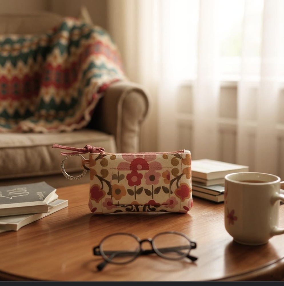 Vera Bradley Floral Folkloric Zip ID Pouch